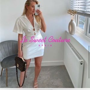 NWT Zara stretch linen blend dress